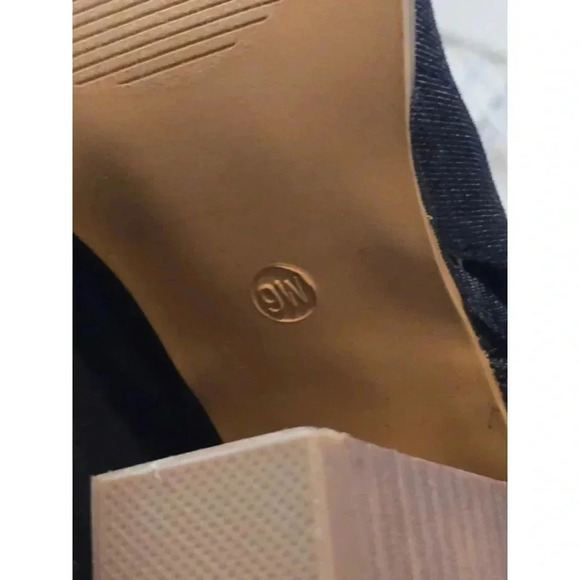 Women's Open Toe Boots, 9W, Dark Blue Denim - Picture 9 of 9